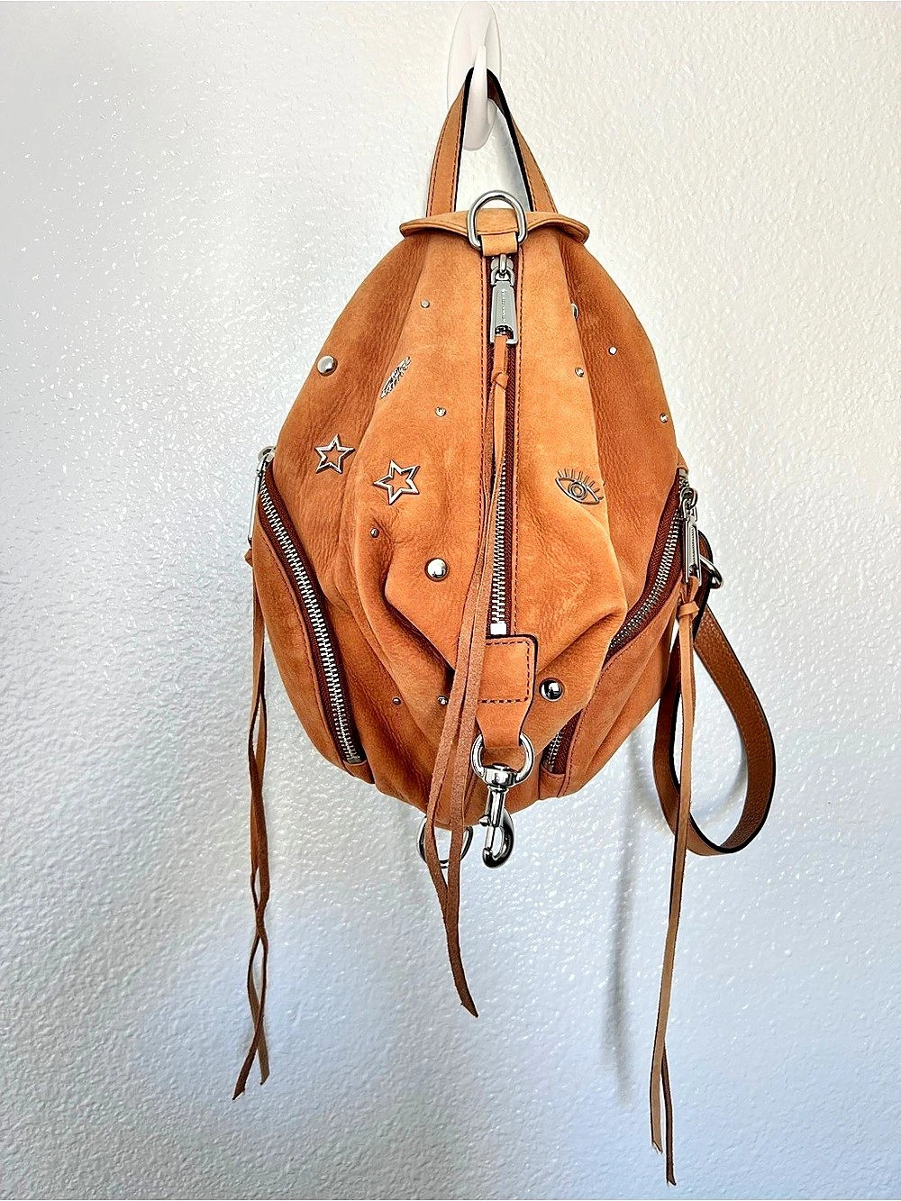 Rebecca Minkoff Julian Backpack Studded Leather Backpack in Brown
